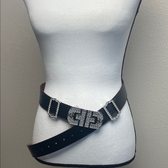 NEW Black Belt with Crystal Embellished Buckle